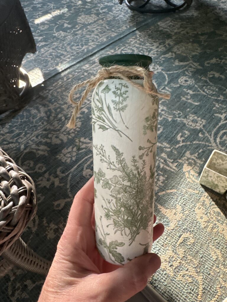Antique Herbarium Tall Bud Vase