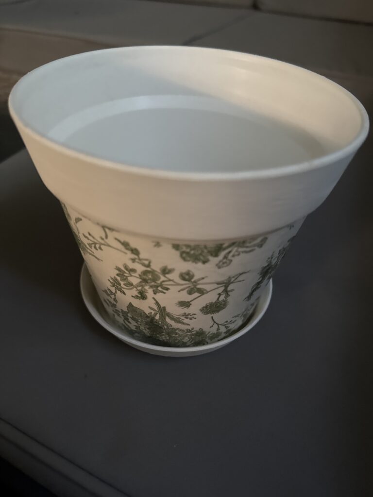 Antique Herbarium Decor Pot with Saucer