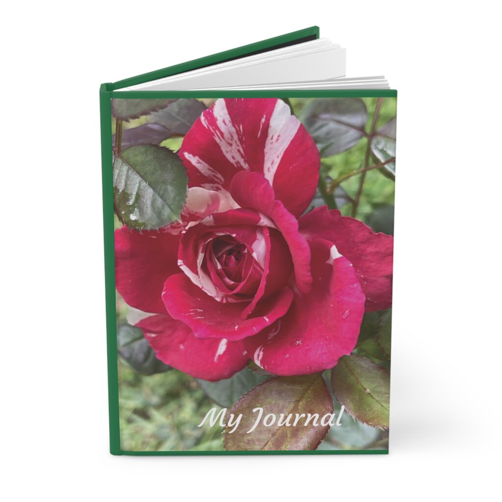Red and White Rose Garden Journal - Versatile Hardcover Notebook for Writing, Diary, and Gardening Notes