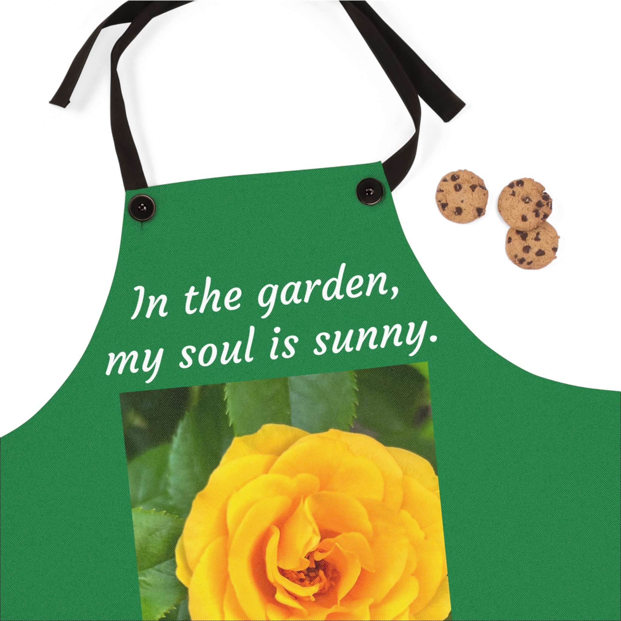 "Sunny Soul" Gardening Apron - Lightweight, Durable Poly Twill with Inspirational Quote - Image 2