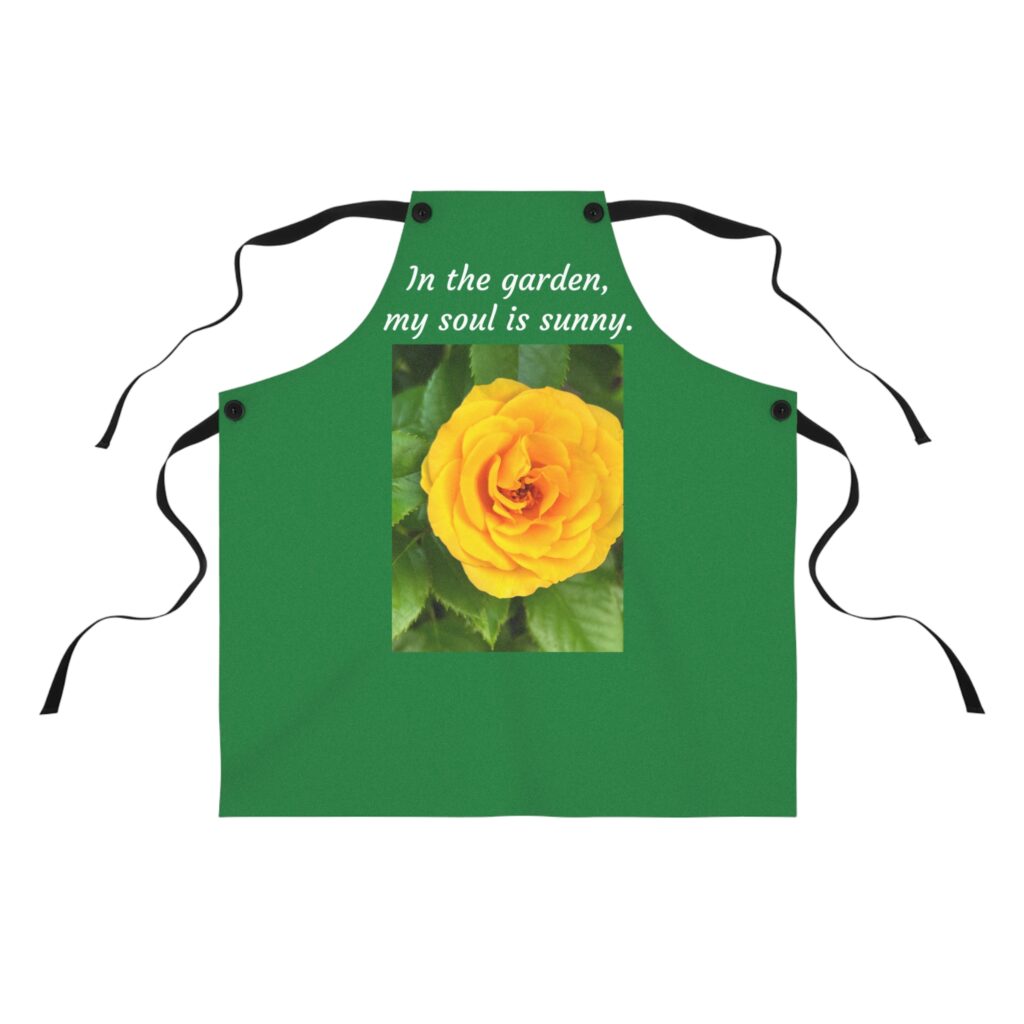 "Sunny Soul" Gardening Apron - Lightweight, Durable Poly Twill with Inspirational Quote