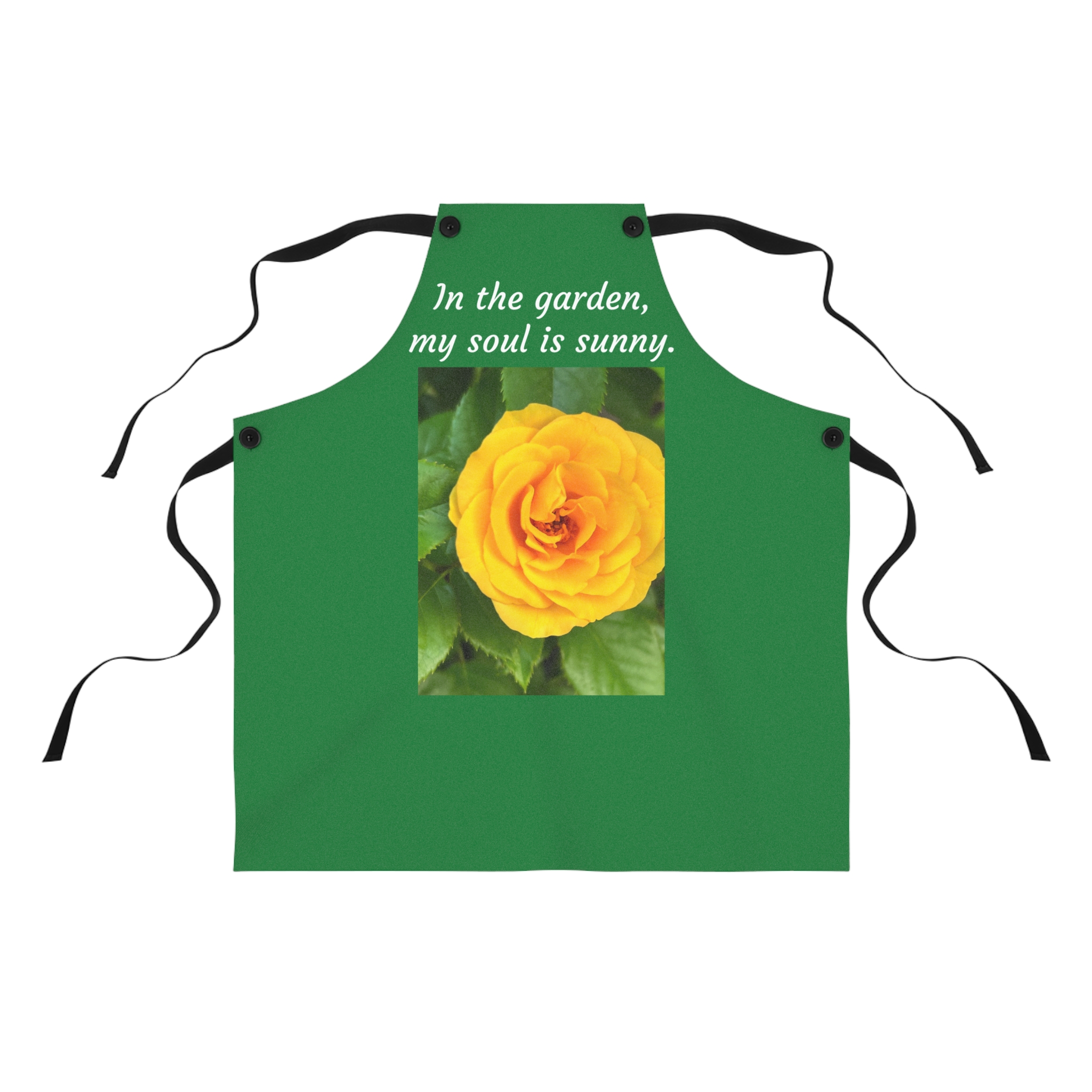 "Sunny Soul" Gardening Apron - Lightweight, Durable Poly Twill with Inspirational Quote