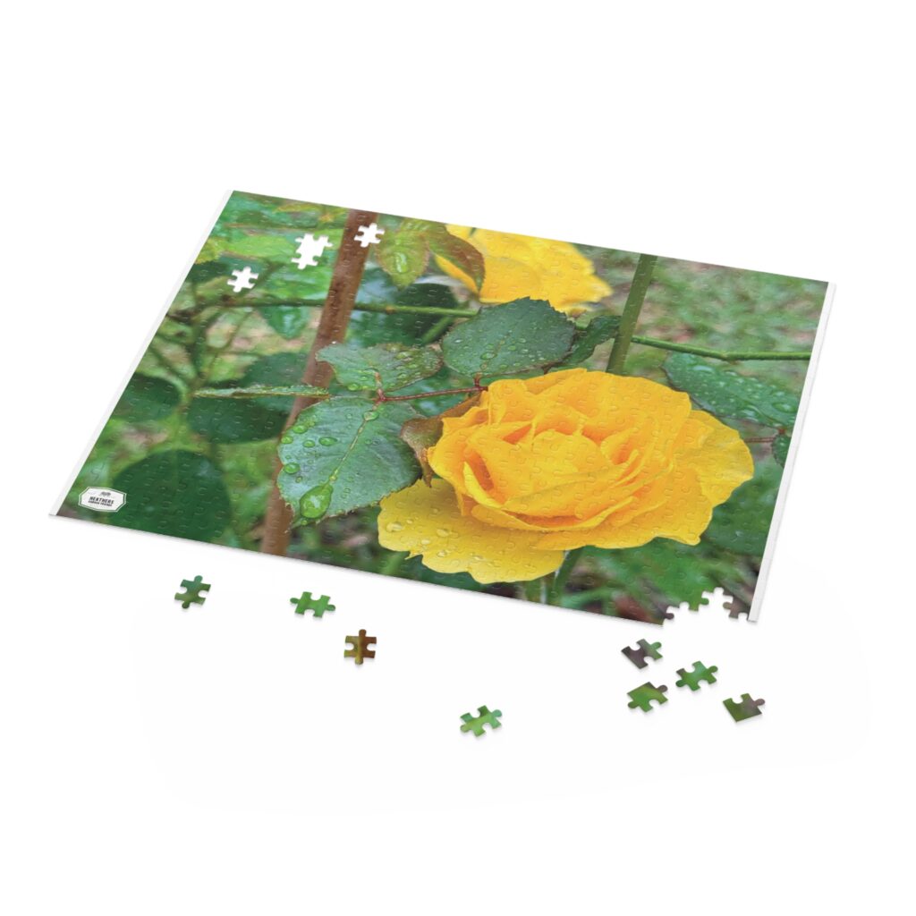 Golden Glow: Bright Yellow Roses Jigsaw Puzzle Set
