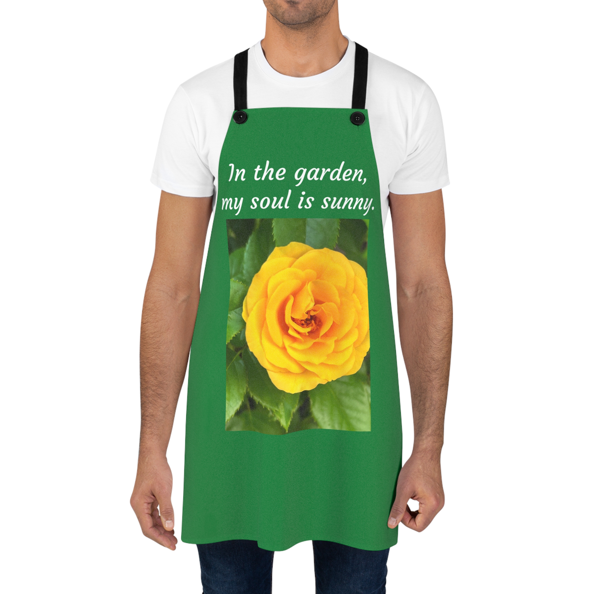 "Sunny Soul" Gardening Apron - Lightweight, Durable Poly Twill with Inspirational Quote - Image 4